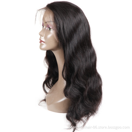 Henan factory wholesale 150% Density Body Wave Indian Virgin Remy Human Hair Lace Front Wig